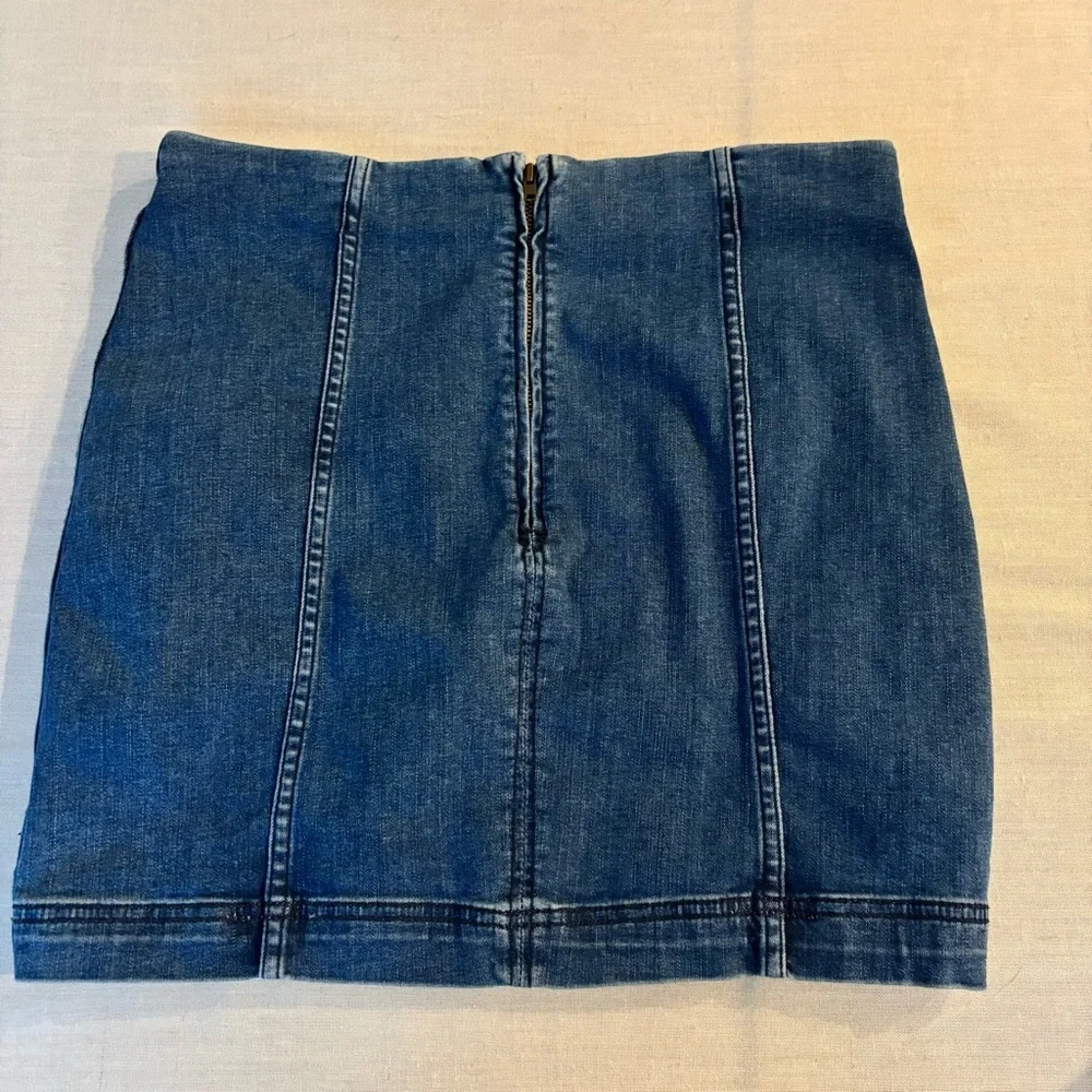 Free People Modern Femme Mini Skirt Westminster Blue 12 - Picture 5 of 8
